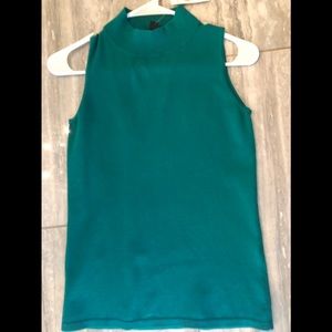 Emerald green high neck Ann Taylor top NWT